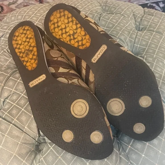 Coach Brown and Gold Women's Sneakers - Picture 6 of 12